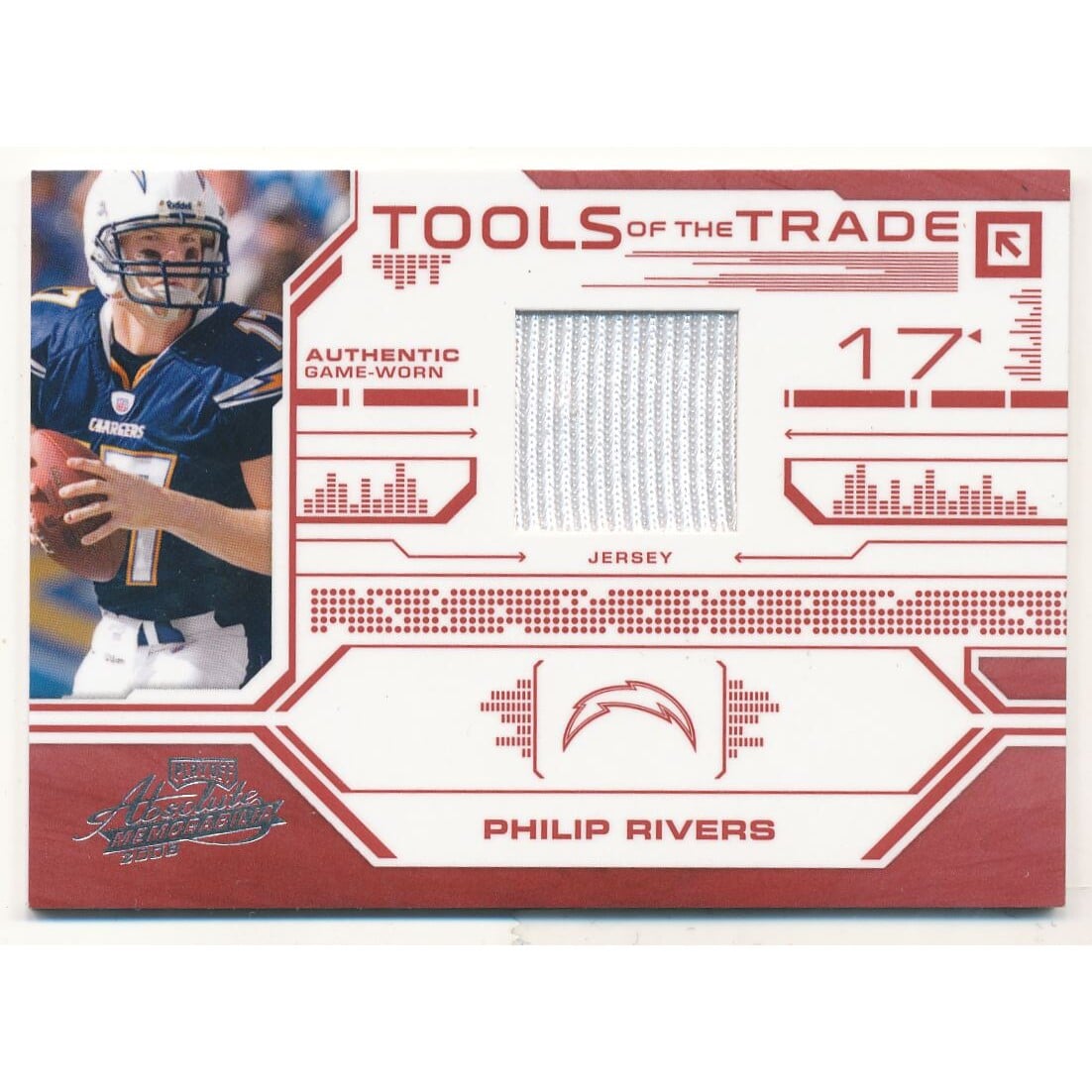 2008 Absolute Memorabilia Tools of the Trade Material Red #TOTT37 Philip Rivers