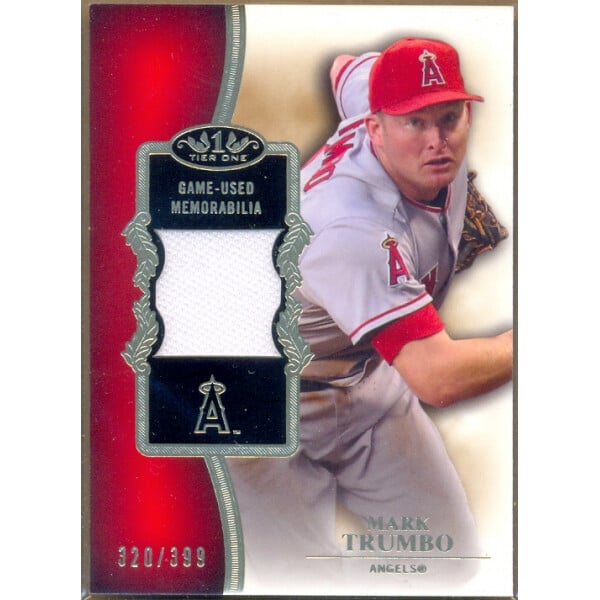 2012 Topps Tier One Relics #MT Mark Trumbo/399. rookie card picture