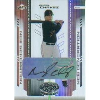 2004 Leaf Certified Materials Mirror Autograph White #254 Angel Chavez NG/100