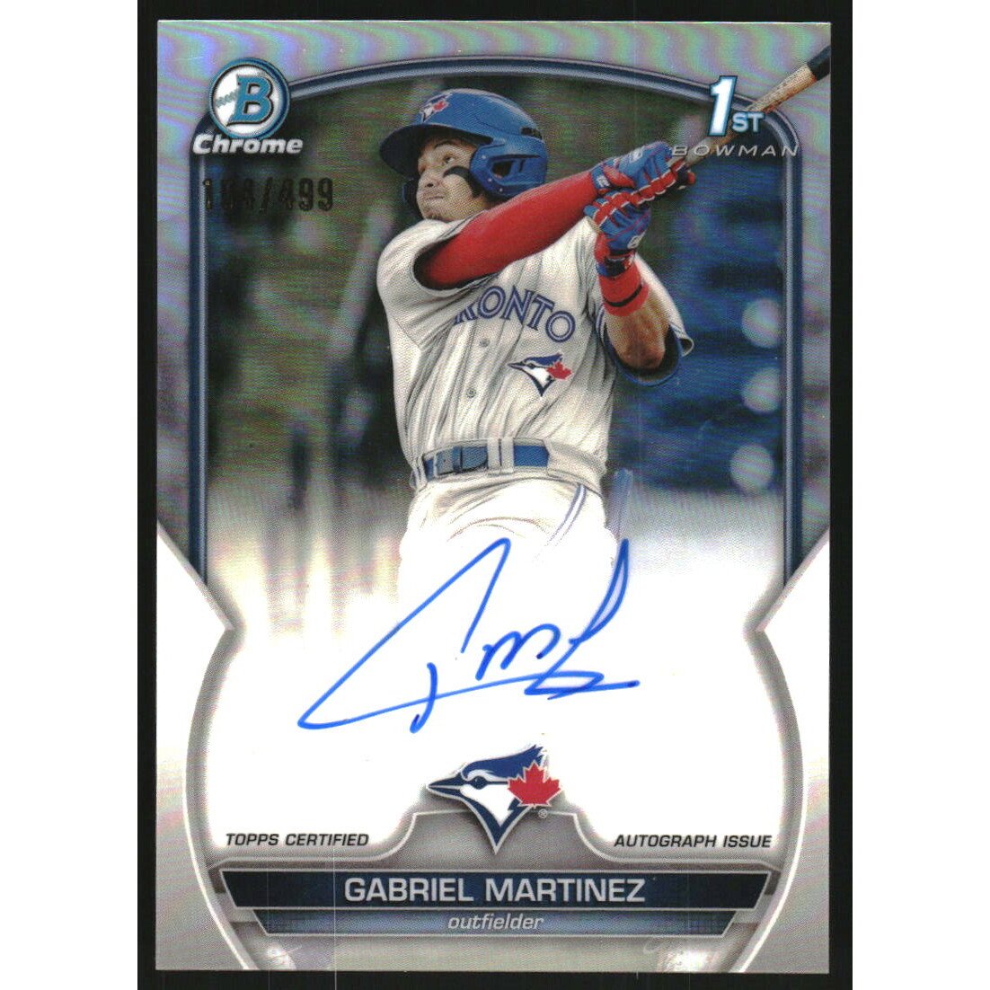 2023 Bowman Chrome Prospect Autographs Refractors #CPAGMA Gabriel Martinez. rookie card picture