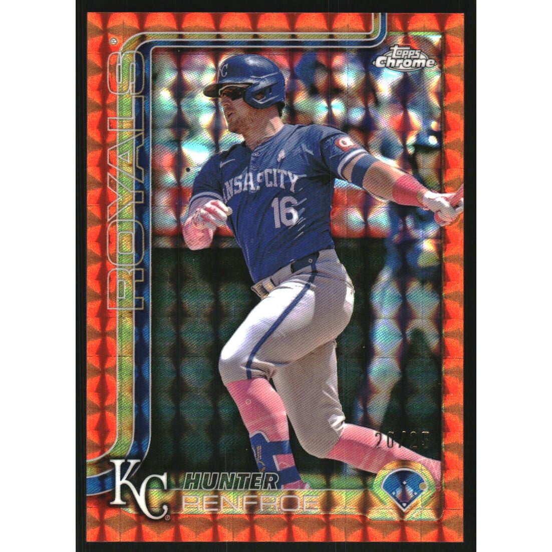 2025 Topps Chrome Orange Geometric Refractors #125 Hunter Renfroe. rookie card picture