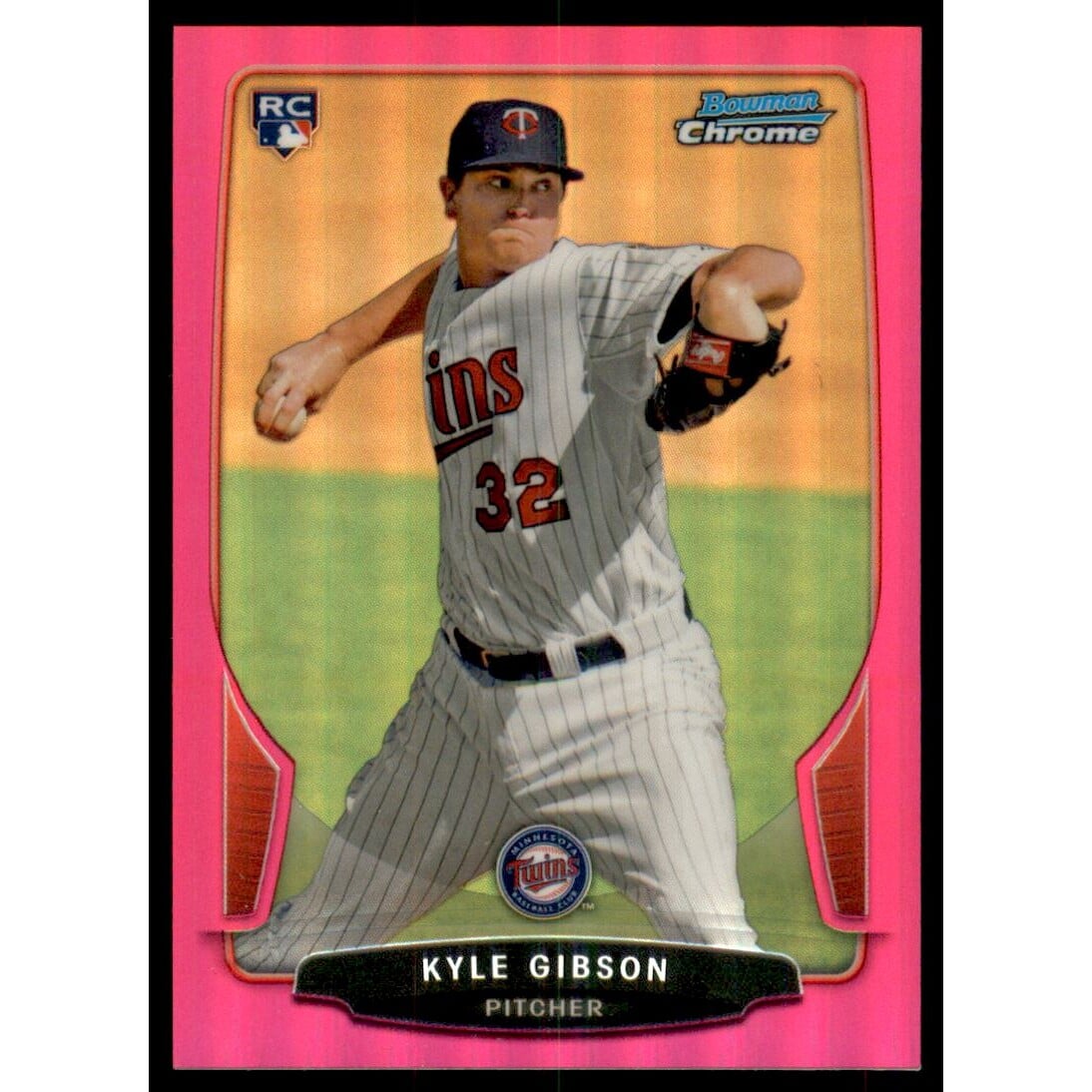 2013 Bowman Chrome Magenta Refractors #28 Kyle Gibson. rookie card picture