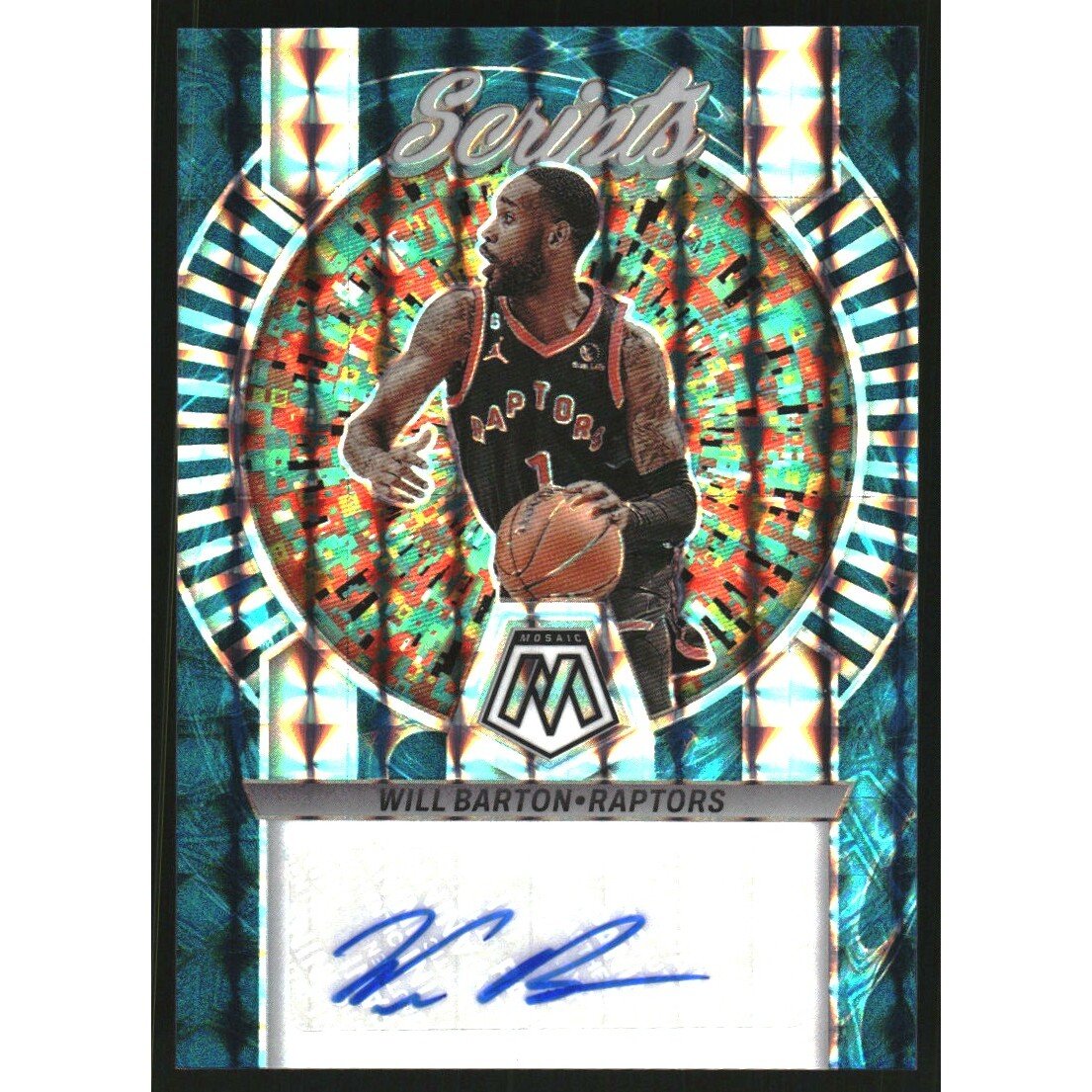 2022-23 Panini Mosaic Scripts Genesis #41 Will Barton. rookie card picture