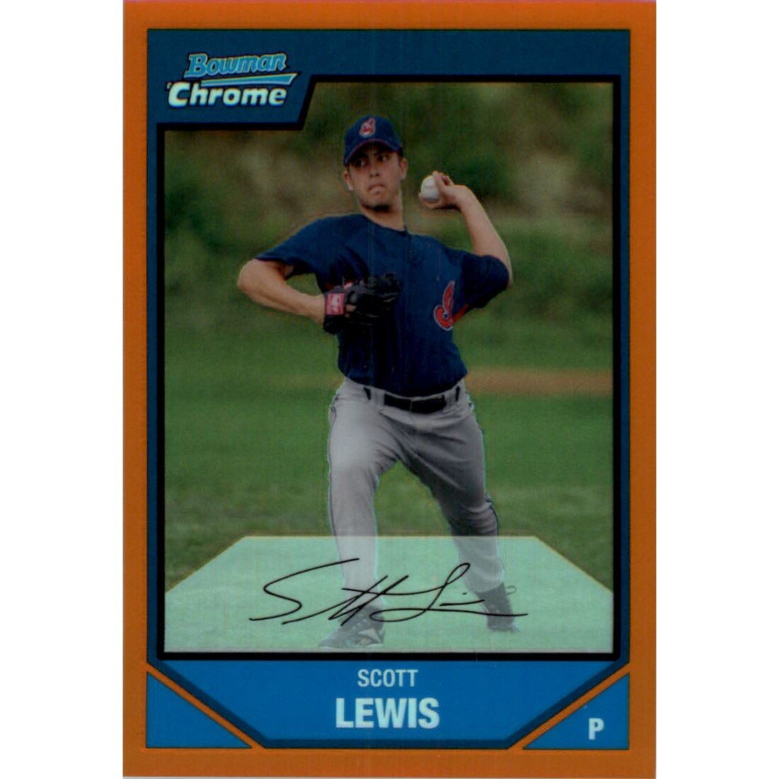 2007 Bowman Chrome Prospects Orange Refractors #BC184 Scott Lewis. rookie card picture