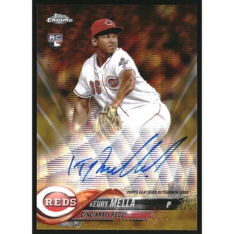 2018 Topps Chrome Rookie Autographs Gold Wave Refractors #RAKM Keury Mella