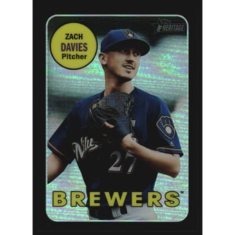2018 Topps Heritage Chrome Black Refractors #THC17 Zach Davies