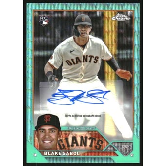 2023 Topps Chrome Update Autographs Aqua Wave Refractors #ACBSA Blake Sabol