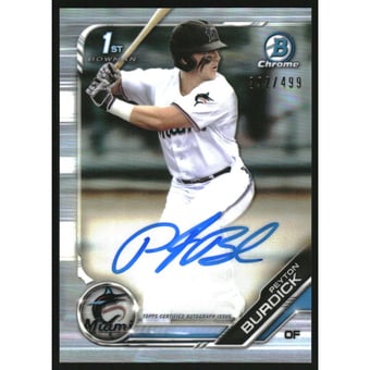 2019 Bowman Chrome Draft Autographs Refractors #CDAPB Peyton Burdick