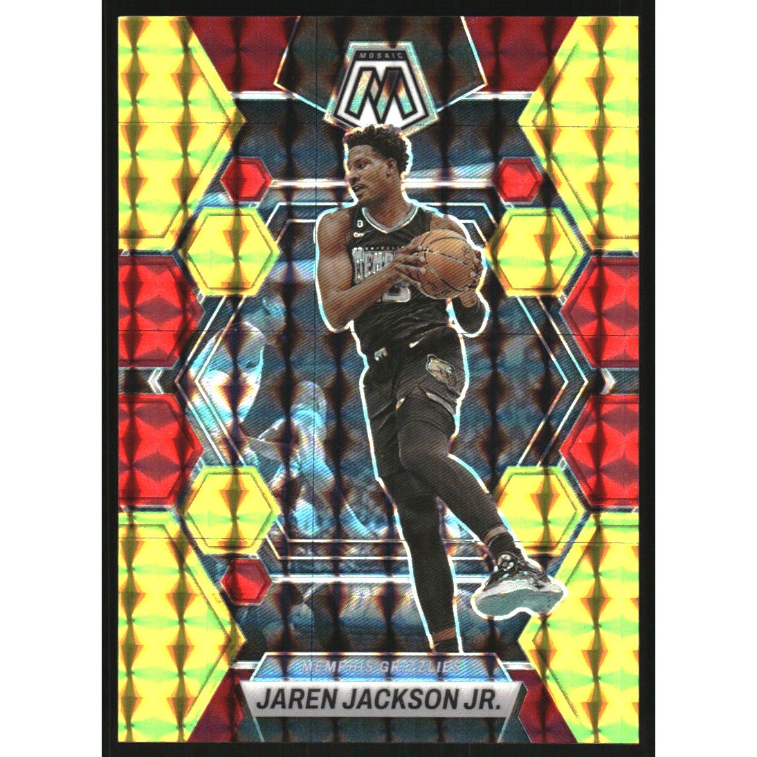2022-23 Panini Mosaic Mosaic Choice Fusion Red and Yellow #59 Jaren Jackson Jr. 2022-23 Panini Mosaic Mosaic Choice Fusion Red and Yellow #59 Jaren Jackson Jr.