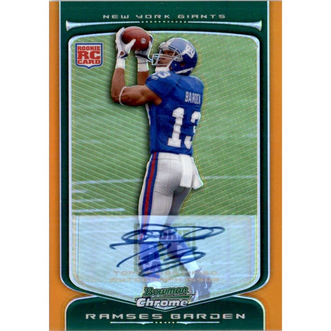 2009 Bowman Chrome Rookie Autographs Orange Refractors #122 Ramses Barden. rookie card picture