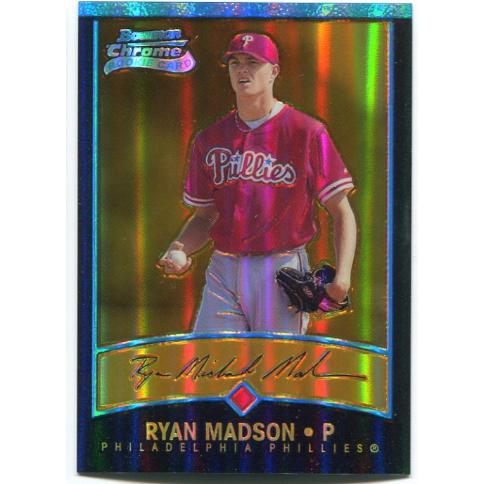 2001 Bowman Chrome Gold Refractors #115 Ryan Madson. rookie card picture