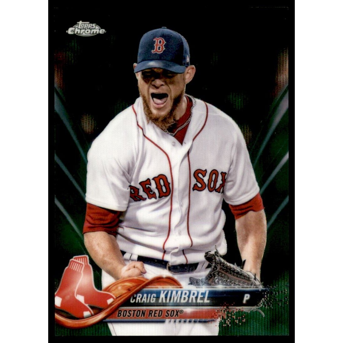 2018 Topps Chrome Green Wave Refractors #53 Craig Kimbrel. rookie card picture