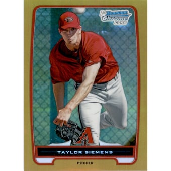 2012 Bowman Chrome Prospects Gold Refractors #BCP175 Taylor Siemens