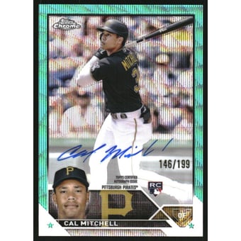 2023 Topps Chrome Rookie Autographs Aqua Wave Refractors #RACMI Cal Mitchell