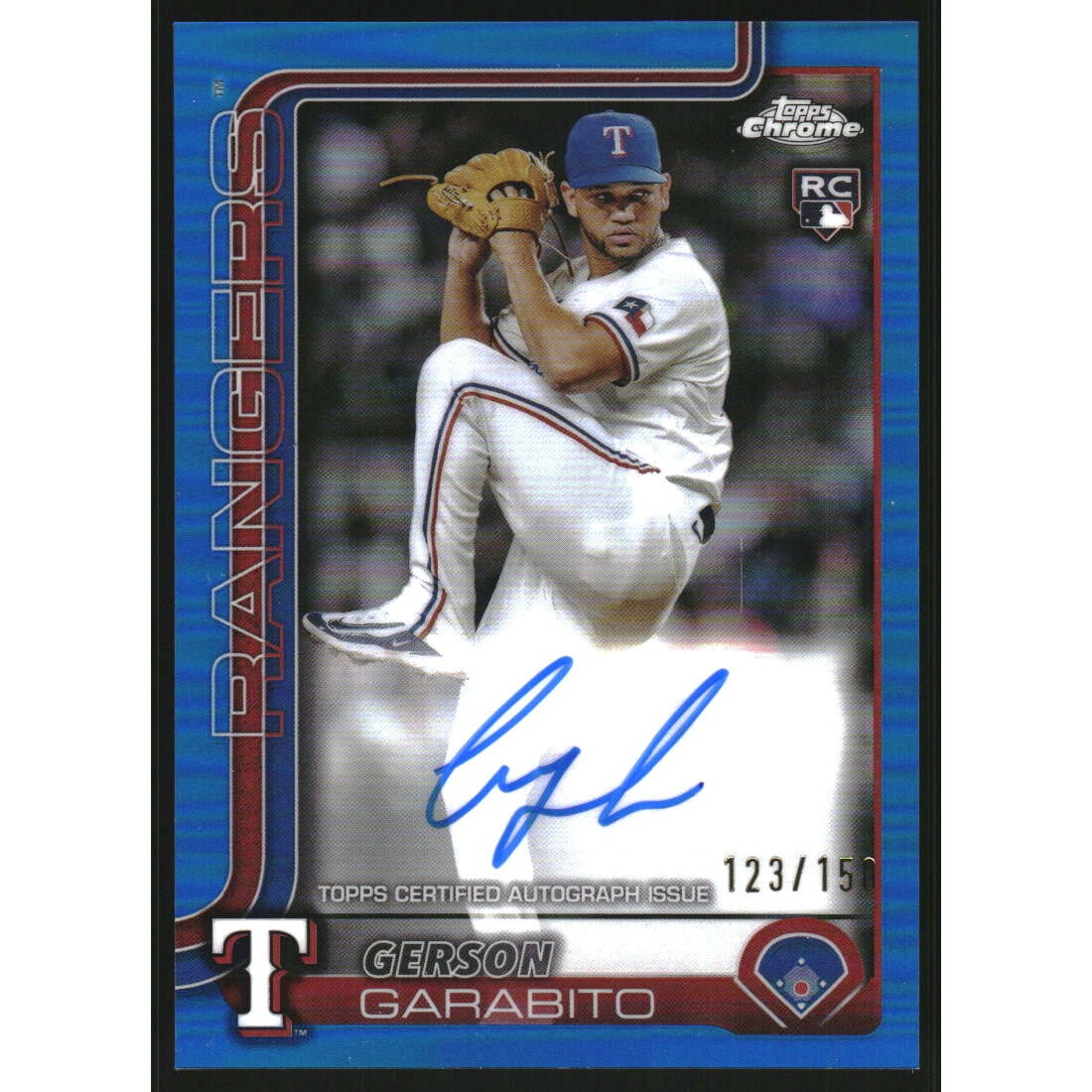 2025 Topps Chrome Rookie Autographs Blue Refractors #RAGGA Gerson Garabito. rookie card picture