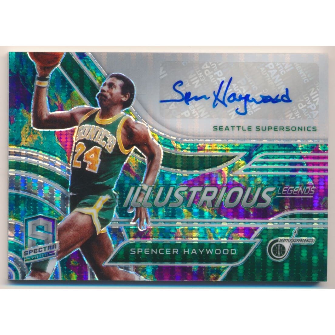2020-21 Panini Spectra Illustrious Legends Signatures Celestial #5 Spencer Haywood/75. rookie card picture
