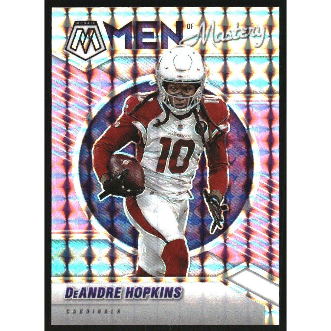2021 Panini Mosaic Men of Mastery Mosaic Purple #10 DeAndre Hopkins. rookie card picture