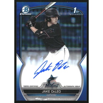 2023 Bowman Chrome Draft Autographs Blue Refractors #CDAJD Jake DeLeo