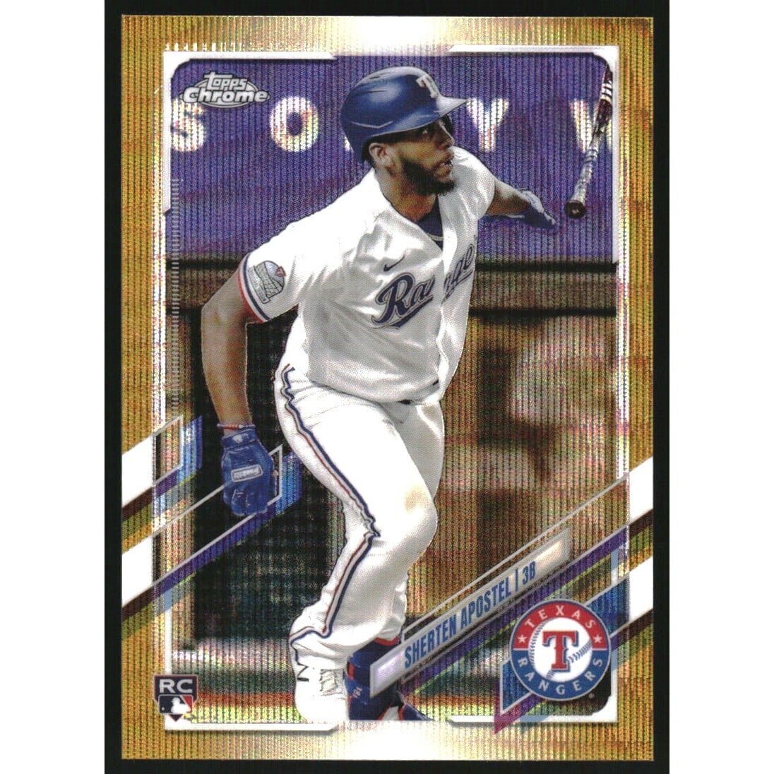 2021 Topps Chrome Gold Wave Refractors #126 Sherten Apostel. rookie card picture