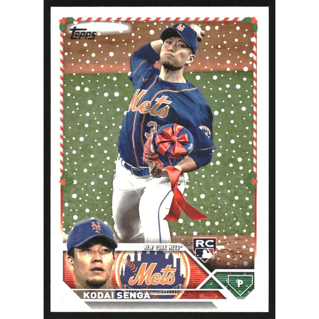 2023 Topps Holiday Super Rare Photo Variations #H198 Kodai Senga{#holding gift. rookie card picture