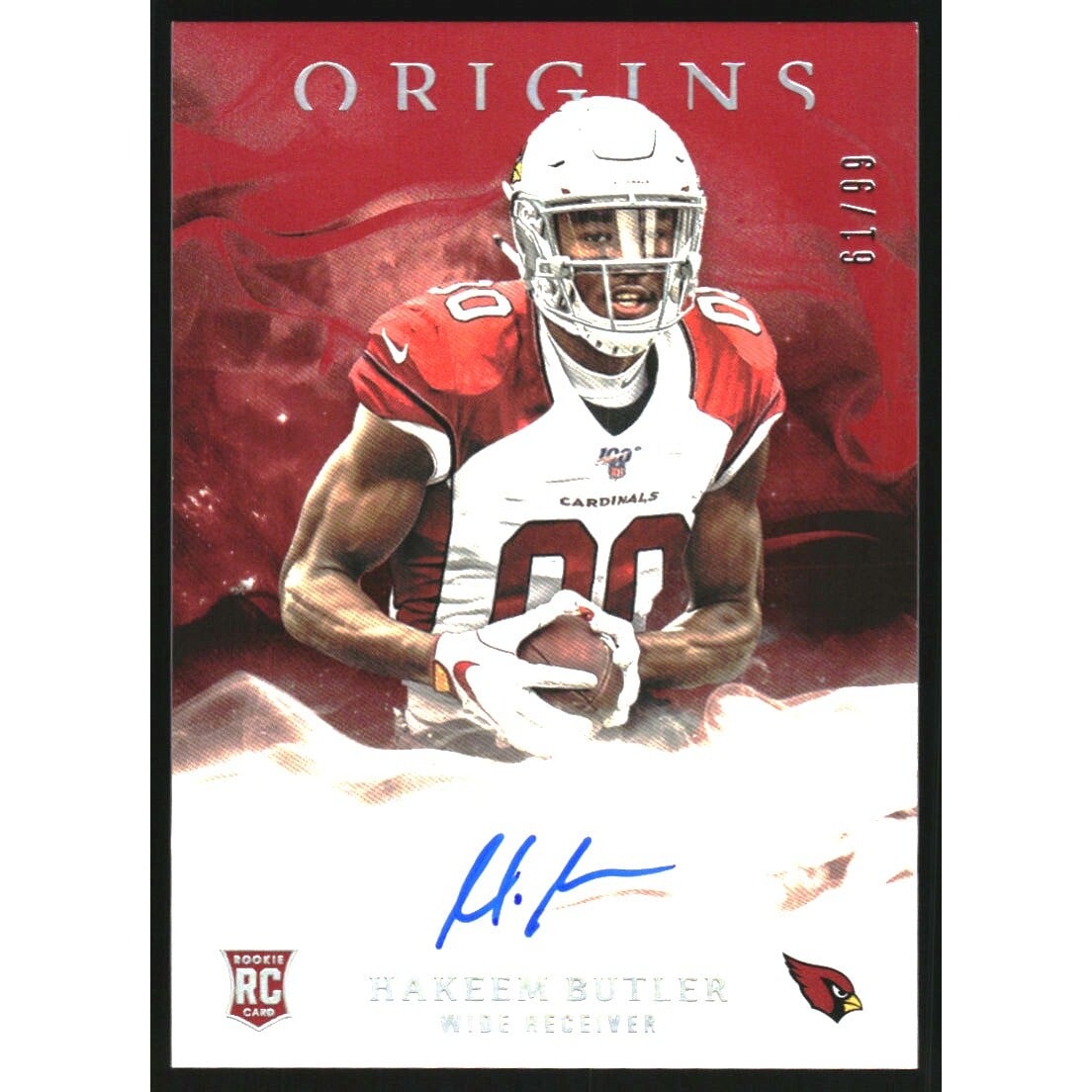 2019 Panini Origins Rookie Autographs Red #16 Hakeem Butler. rookie card picture