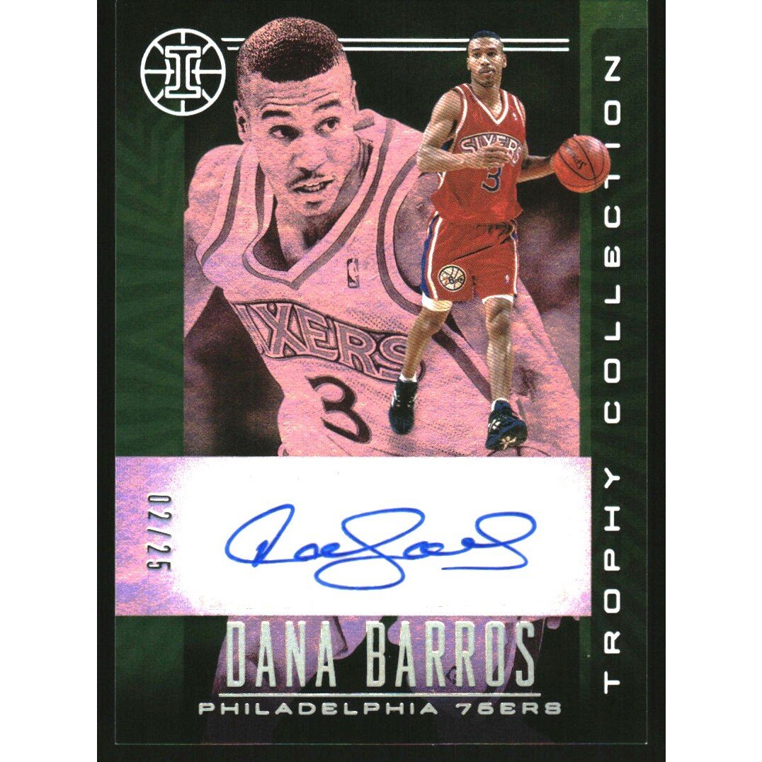 2019-20 Panini Illusions Trophy Collection Signatures Emerald #56 Dana Barros. rookie card picture