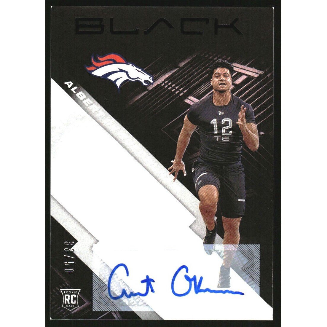 2020 Panini Black Rookie Autographs Silver #167 Albert Okwuegbunam/50. rookie card picture