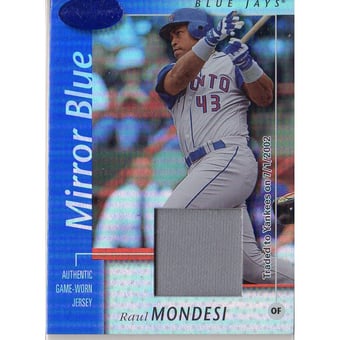 2002 Leaf Certified Mirror Blue #87 Raul Mondesi Jsy