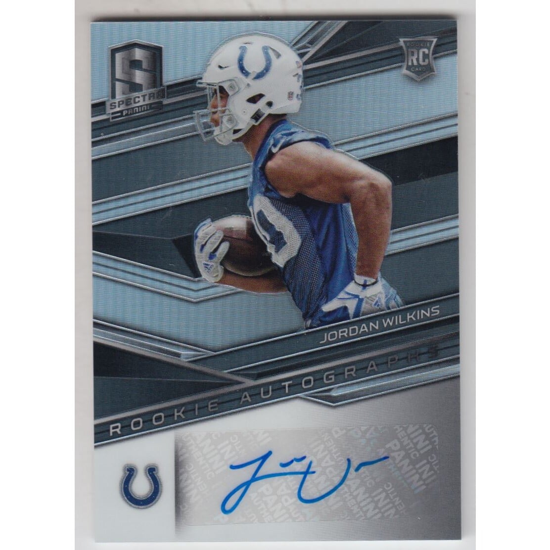 2018 Panini Spectra #190 Jordan Wilkins AU RC. rookie card picture