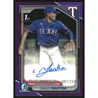 2024 Bowman Chrome Prospect Autographs Purple Refractors #CPACM Curley Martha