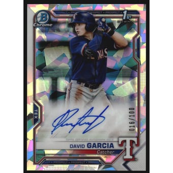 2021 Bowman Chrome Prospect Autographs Atomic Refractors #CPADGA David Garcia