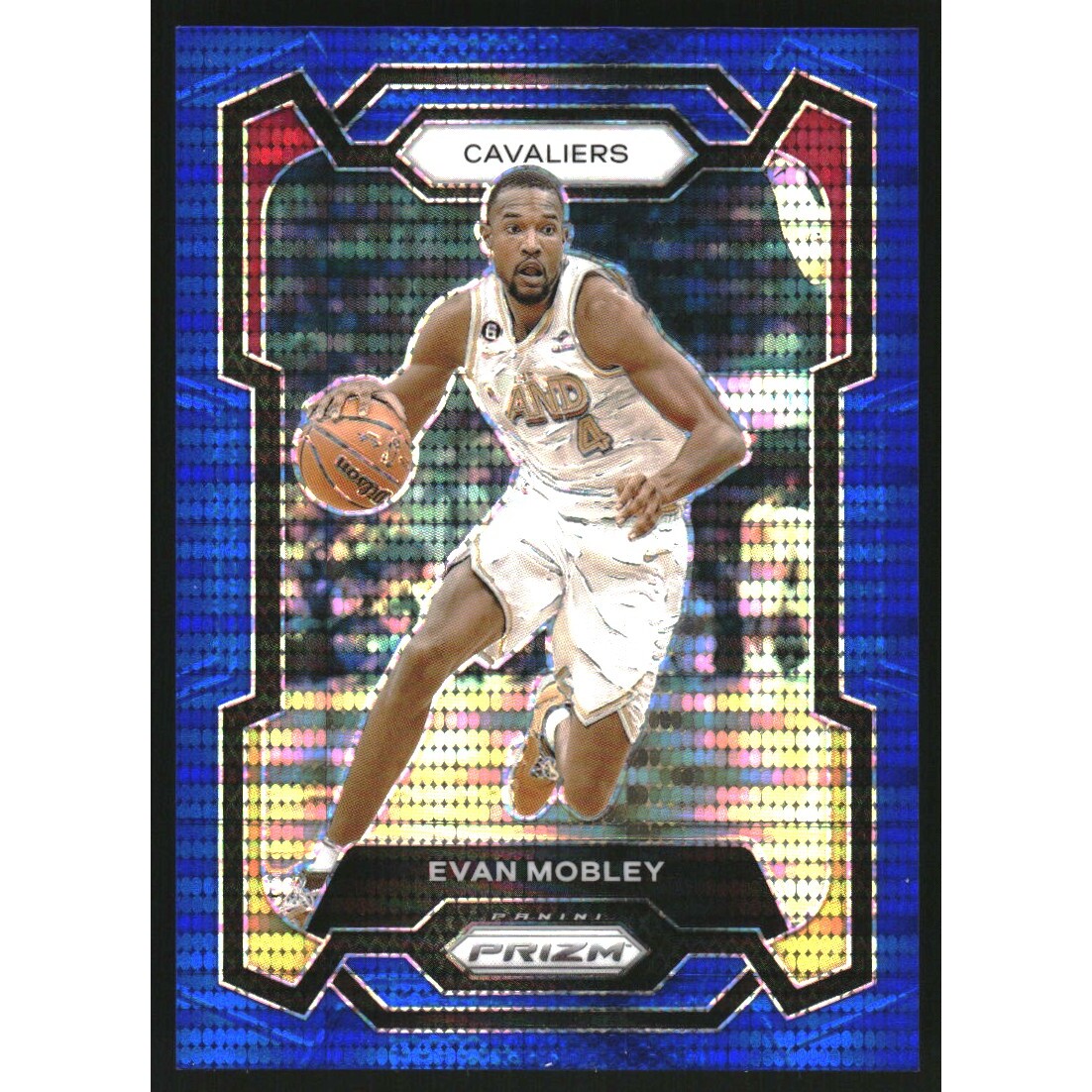2023-24 Panini Prizm Prizms Blue Seismic #55 Evan Mobley 2023-24 Panini Prizm Prizms Blue Seismic #55 Evan Mobley