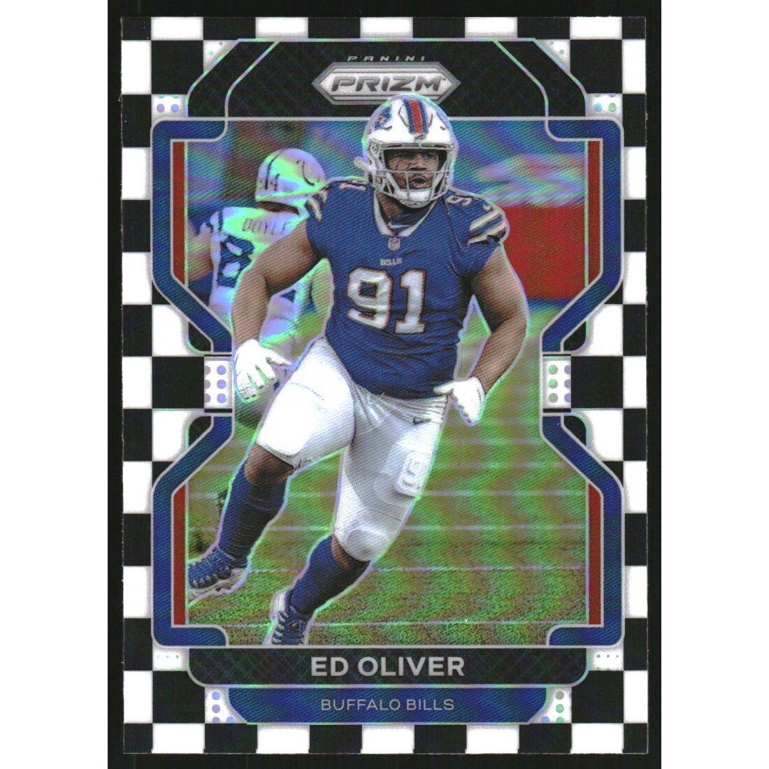 2021 Panini Prizm Prizms Black and White Checker #119 Ed Oliver. rookie card picture