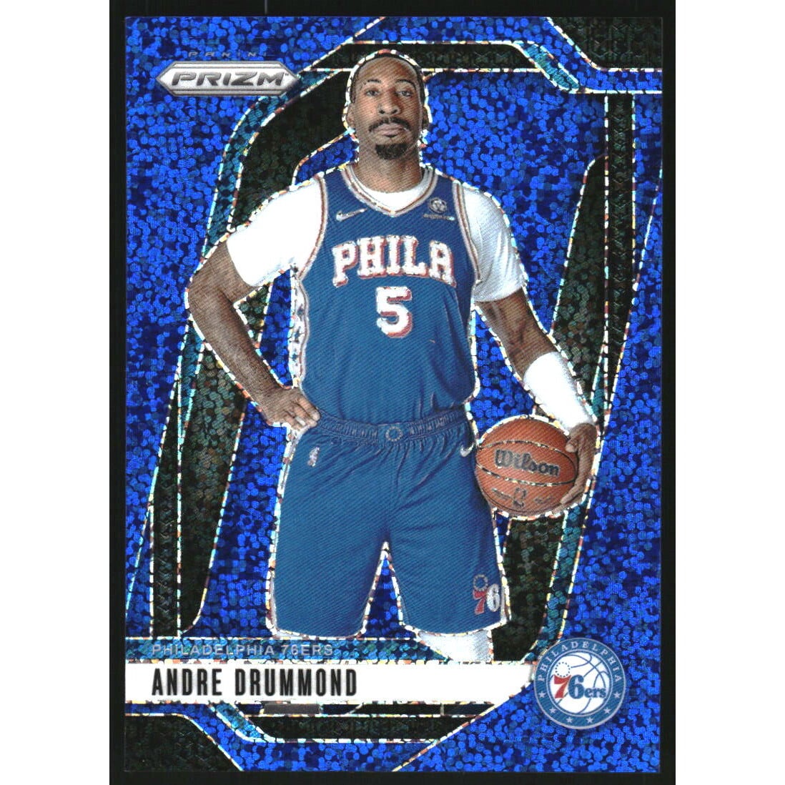 2024-25 Panini Prizm Prizms Blue Sparkle #18 Andre Drummond. rookie card picture