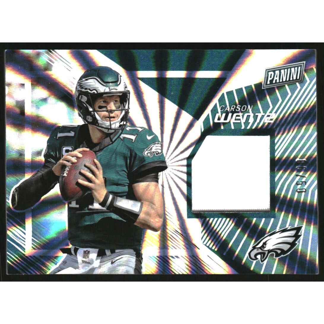 2018 Panini Day Veteran Memorabilia #CW Carson Wentz. rookie card picture