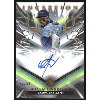 2023 Bowman Inception Autographs Gold Foil Electricity #BPAWV Willy Vasquez