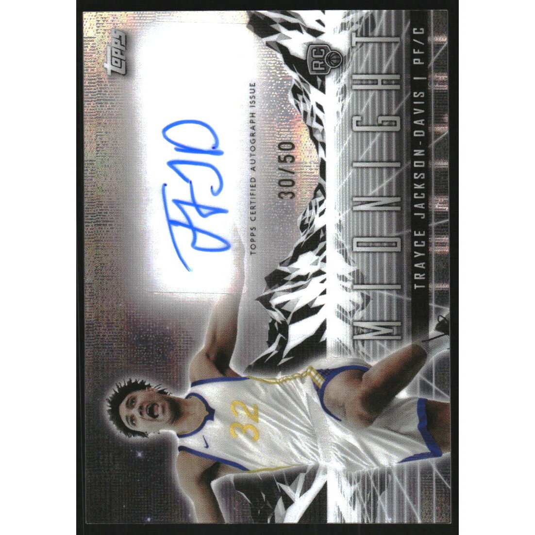 2023-24 Topps Midnight Rookie Horizon Signatures Moon Beam #RHSTJD Trayce Jackson-Davis. rookie card picture