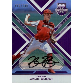2016 Elite Extra Edition Autographs Aspirations Purple #26 Zack Burdi/100