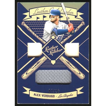 2019 Panini Leather and Lumber Leather and Lumber Triple Bat-Jersey Relics Holo Gold #30 Alex Verdugo