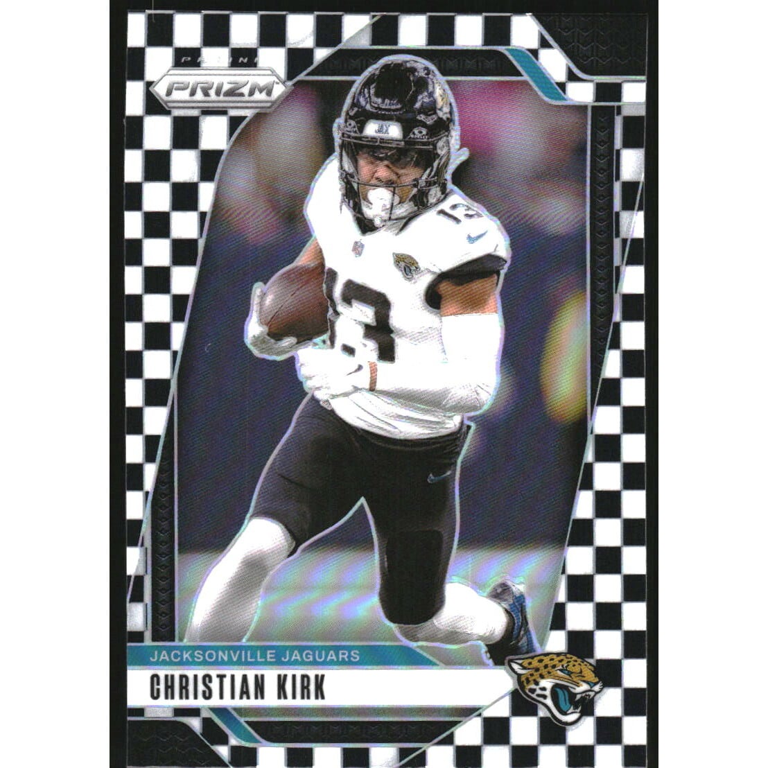 2024 Panini Prizm Prizms Black and White Checker #131 Christian Kirk. rookie card picture