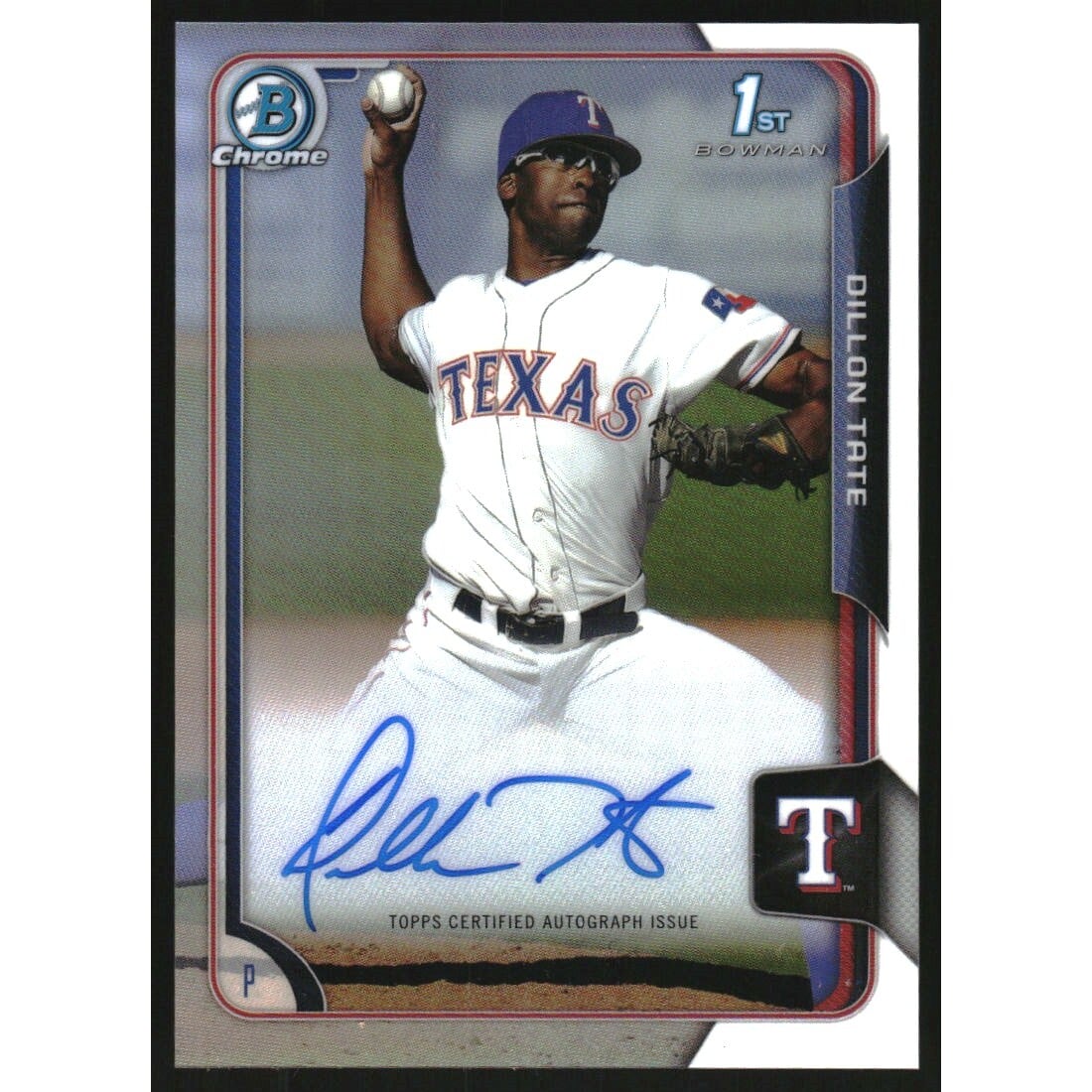 2015 Bowman Chrome Draft Draft Pick Autographs Refractors #BCADT Dillon Tate. rookie card picture