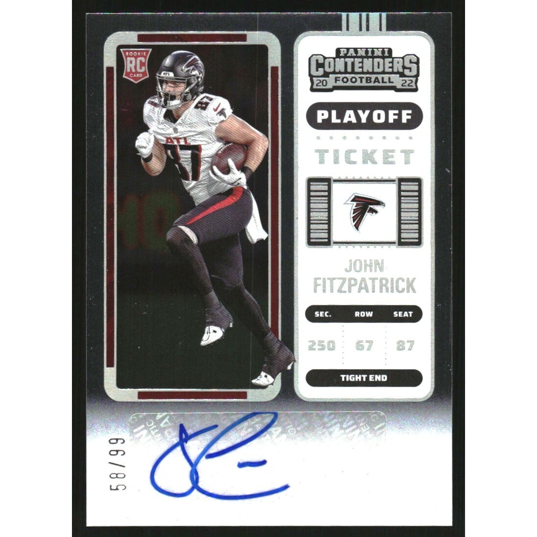 2022 Panini Contenders Playoff Ticket #249 John Fitzpatrick AU. rookie card picture