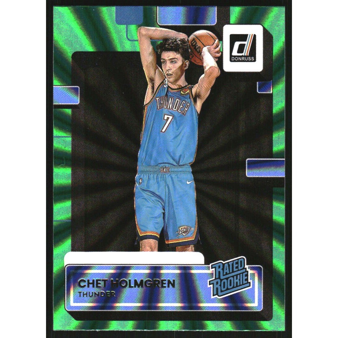 2022-23 Donruss Holo Green Laser #202 Chet Holmgren RR. rookie card picture