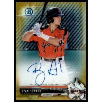 2017 Bowman Chrome Prospect Autographs Gold Refractors #CPARH Ryan Howard