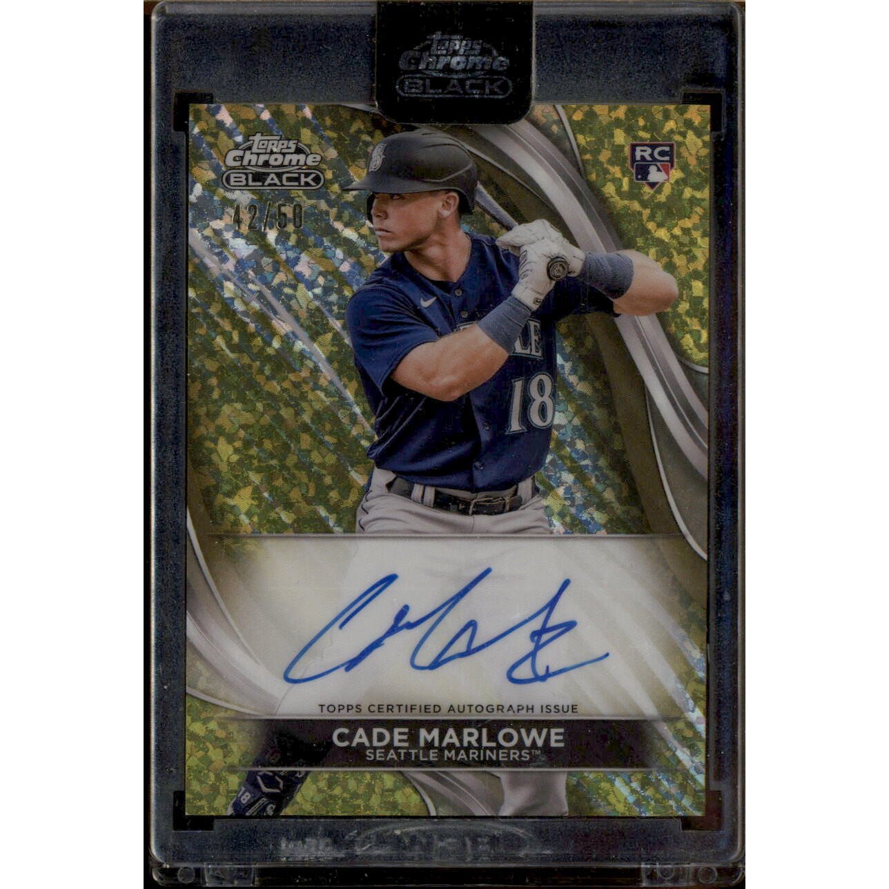 2024 Topps Chrome Black Autographs Gold Mini-Diamond Refractors #CBACMA Cade Marlowe. rookie card picture
