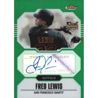 2007 Finest Refractors Green #164 Fred Lewis AU