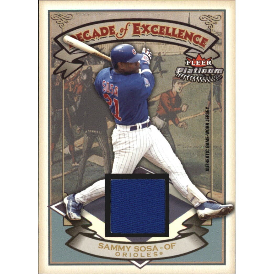 2005 Fleer Platinum Decade of Excellence Jersey Gold #SS Sammy Sosa. rookie card picture