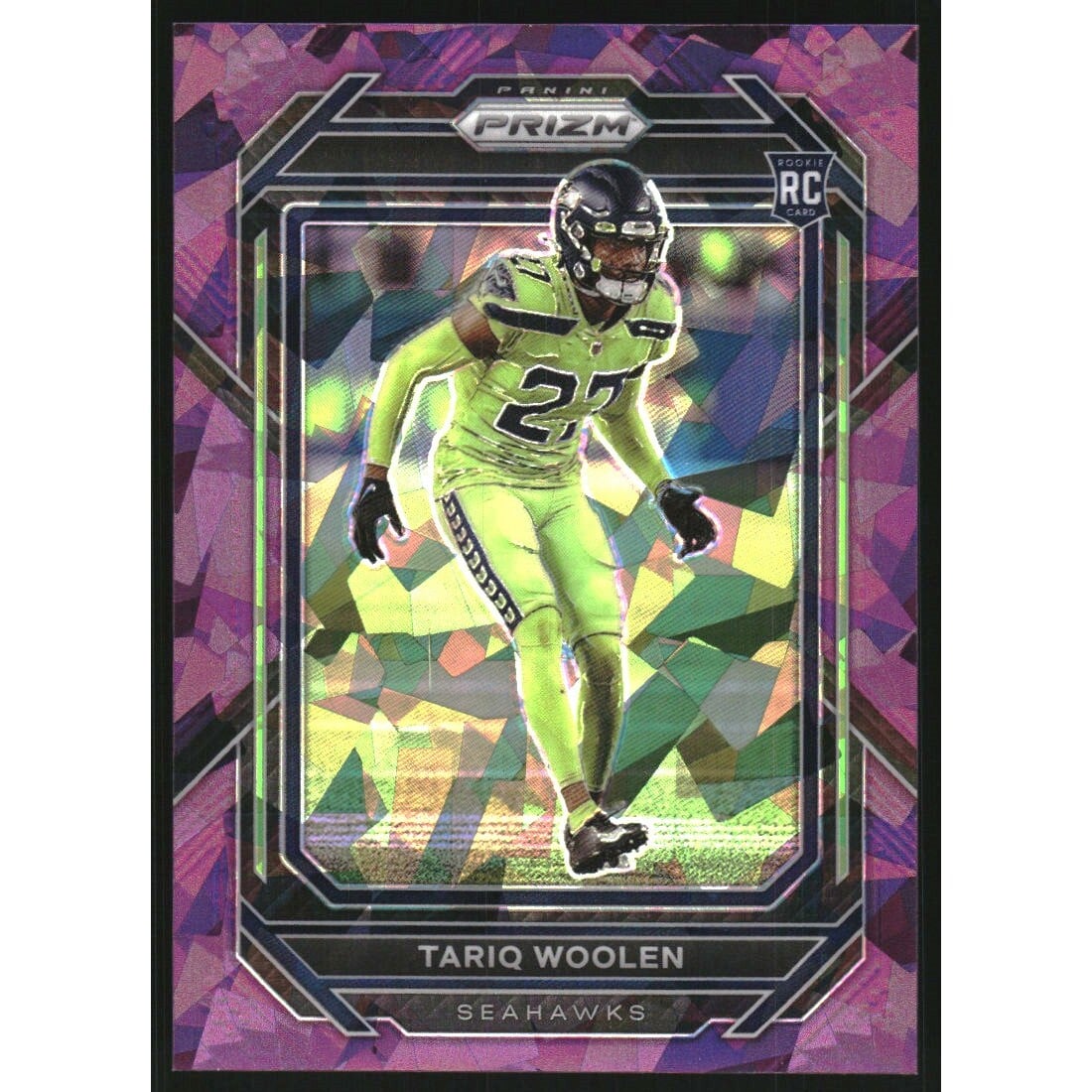 2022 Panini Prizm Prizms Purple Ice #349 Tariq Woolen. rookie card picture