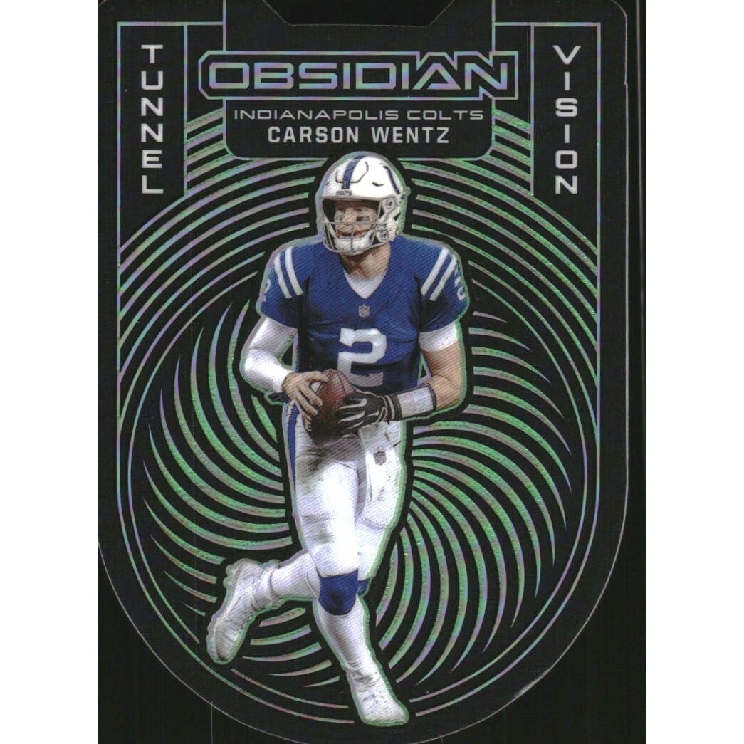 2021 Panini Obsidian Tunnel Vision Electric Etch Green #15 Carson Wentz. rookie card picture