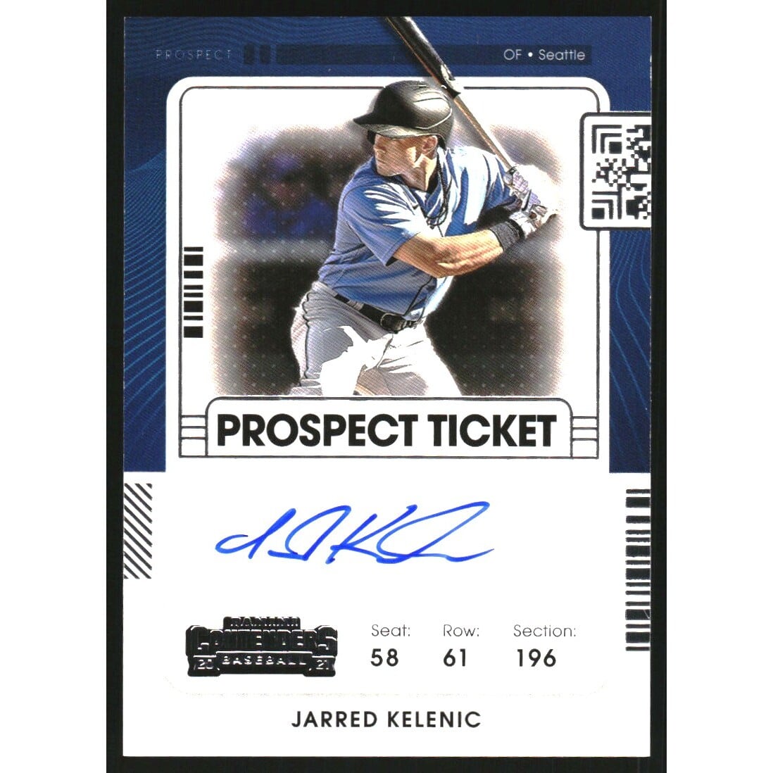 2021 Panini Contenders Prospect Ticket Autographs #7 Jarred Kelenic. rookie card picture